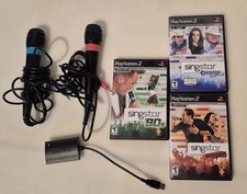SingStar Playstation 2 PS2 Bundle With 2 Microphones & USB Dongle 90s Game