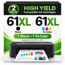 61XL Black/Color Ink Cartridges for HP 61 ENVY 4500 4501 5530 5535 DeskJet 1055