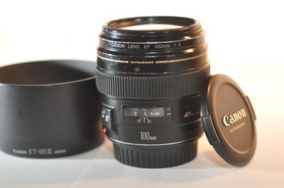 Canon EOS EF 100mm f/2 USM FX PRIME lens ET-65 for EOS 1V A2 T8 90D 7D 5D 6D 1D