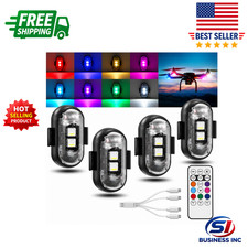 4 Pcs Wireless Rechargeable Magnetic Led Strobe Lights 8-colors Usb Waterproof