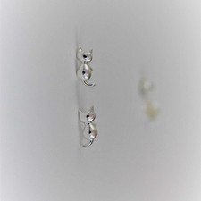 Aretes de plata esterlina para gato 925 joyas de animales minimalistas para ella
