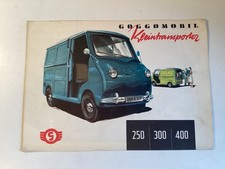 Glas Prospekt Goggomobil Kleintransporter 250/300/400 original 4-seitig selten !