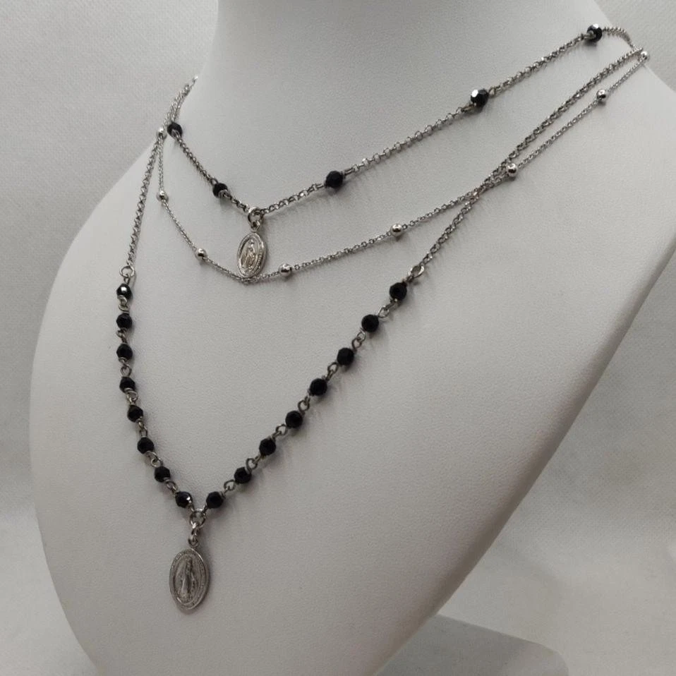 Collana Rosario 3 fili onice cristalli Swarovski Boccadamo XGR309 - Immagine 4 di 4