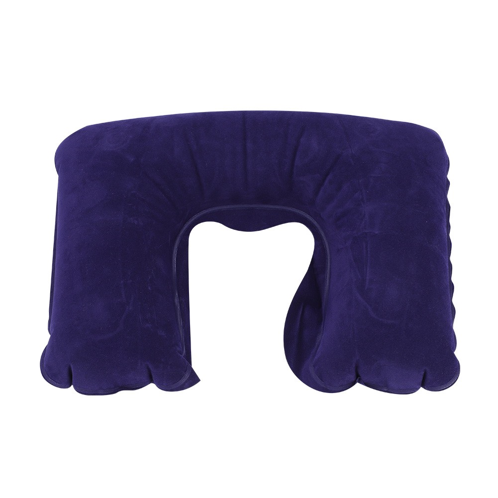 Portable Lightweight Inflatable Neck Pillow For Travel In Dark Blue