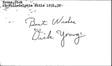 -Dick Young- (d.2018) Signed/Autograph/Auto Postcard Philadelphia Phillies MLB