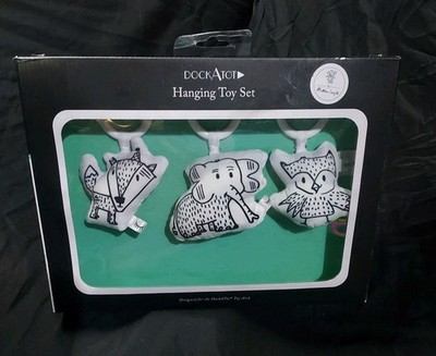 Set/3 Hanging Toys For DocATot Toy Arch Black White CHEEKY CHUMS Mathew Langille