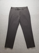 Uniqlo Men Dress Pants 34X34 Gray Zip Hook & Eye Button Mid Rise Pockets Formal