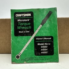 Sears Craftsman 38 Drive Microtork Torque Wrench 44593 44594 44595 Usa Manual Sears Craftsman 38 Drive Microtork Torque Wrench 44593 44594 44595 Usa Manual