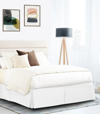 TWIN size Dust Ruffle - Ruffled or Tailored - 200TC WHITE 14" 18" 21" drops