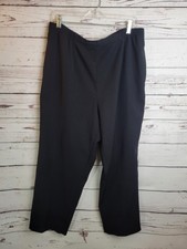 Vtg Koret Black Straight Leg Stretch High Rise Trouser Pants Women's sz 34 waist