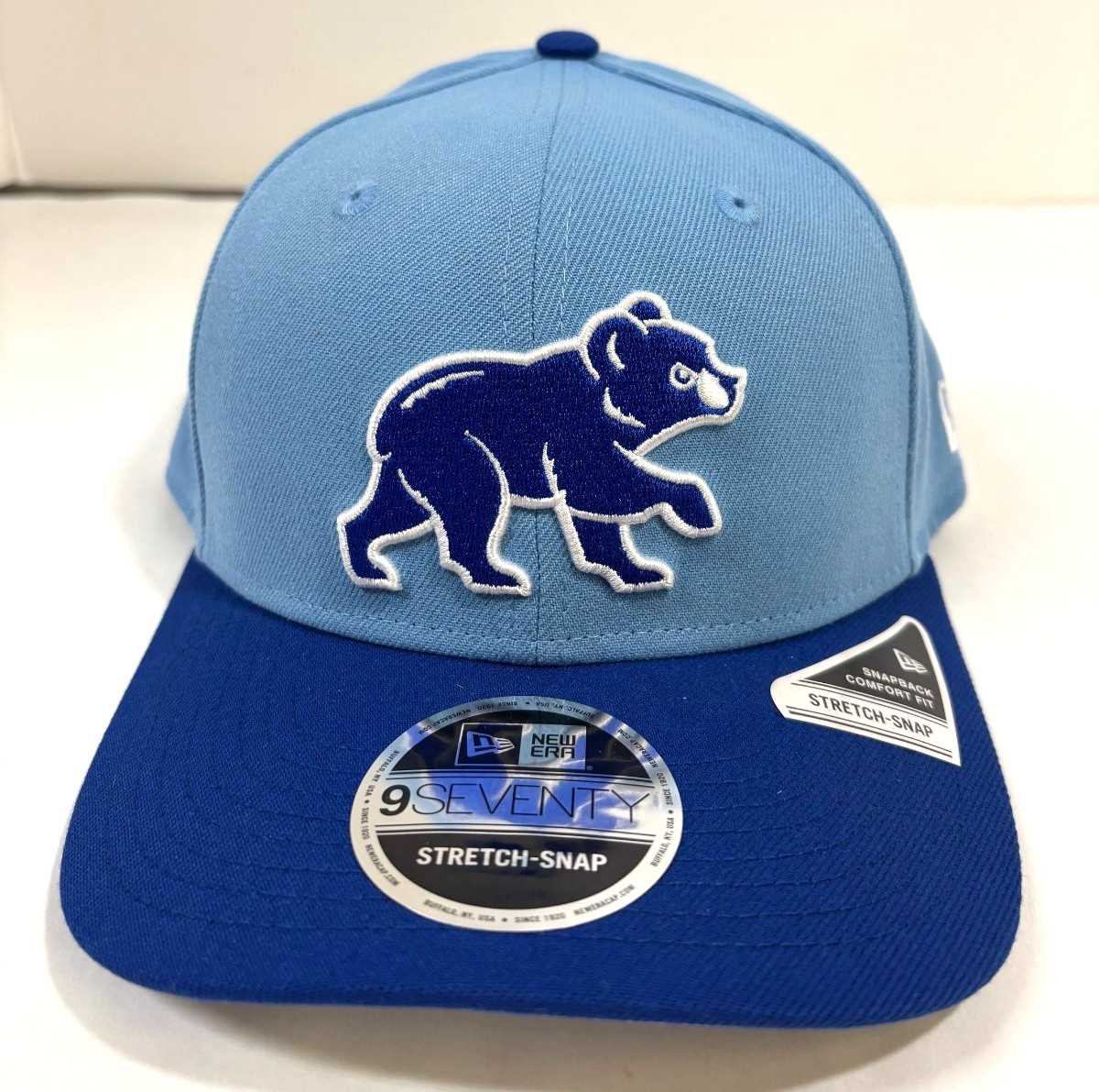Chicago Cubs MLB NE Stretch-Snap Snapback Hat~ Light Blue/ R