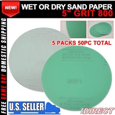 Fit x50 Wet Dry Sand Paper Auto Repair Refinishing Sanding Disc 800 Grit 5 Inch