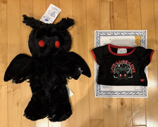 NWT Build a Bear Lovable Legends Unstuffed Mothman Plush w/ Live Lurk Love Shirt