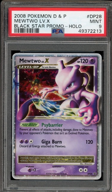 Pokemon Mewtwo LV.X Holo Black Star Promo DP28 PSA 9 Mint