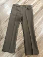 NWT Levi Strauss Action Slacks Pants Men's 36x29 Dacron Tan Vintage Flat Front