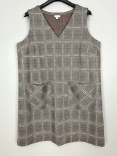 J. Jill Sleeveless Plaid Jumper Dress Women’s Size XL Shift Pockets Academia