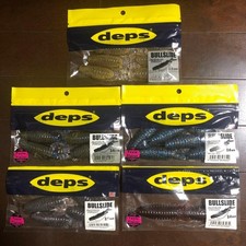 Deps Blue Slide 3.4" Soft Lure Baits 5 Pack Set Unopened Fishing Accessories