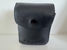 Olympus soft faux leather camera flash case vintage, small black