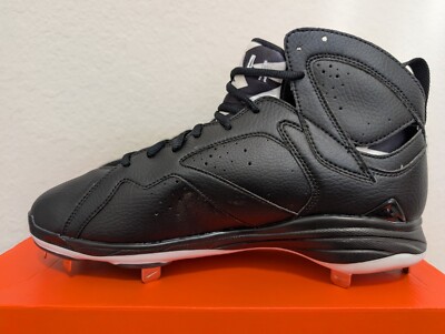 Nike Jordan 7 VII Retro Baseball Cleat Metal Oreo Black