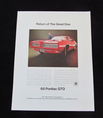 Lot of 11 1968 Pontiac Dealer Only SAMPLE Magazine Advertisements Firebird GTO - Picture 7 of 18