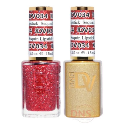 Diva Duo 1 Nail Lacquer + 1 Gel Polish - #034 Sequin Lipstick