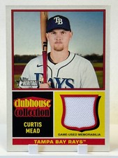 ⭐️ CURTIS MEAD - 2025 Topps Heritage Clubhouse Collection Patch Tampa Bay Rays