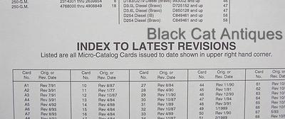 Original Mercruiser Model Index - Micro-Card Parts System CHART