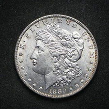 1880-O Vam Micro O Morgan Silver Dollar AU+ (cn14984)