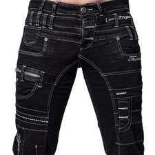 K&M Kosmo Lupo WACO Mens Jeans Clubwear Denim black all Sizes