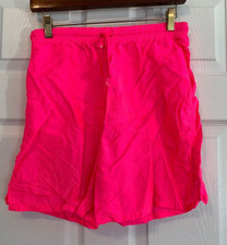 Vintage 90s Hot Pink Palettes Nylon Running Gym Shorts Size 14