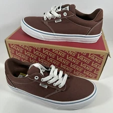 VANS Mens Atwood Deluxe Canvas Root Beer Brown Sneakers Size 9 / 42 EU BRAND NEW