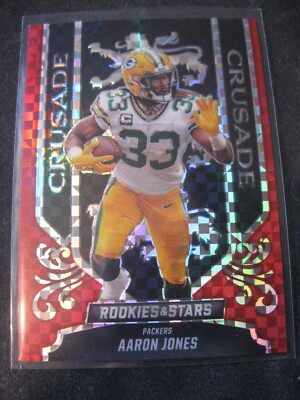 AARON JONES 2023 Panini Rookies & Stars CRUSADE RED PLAID #CR-11 PACKERS Mint