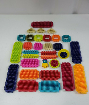 B. Toys Bristle Blocks Stackadoos 31 Pieces Educational Sensory Pre-Owned 