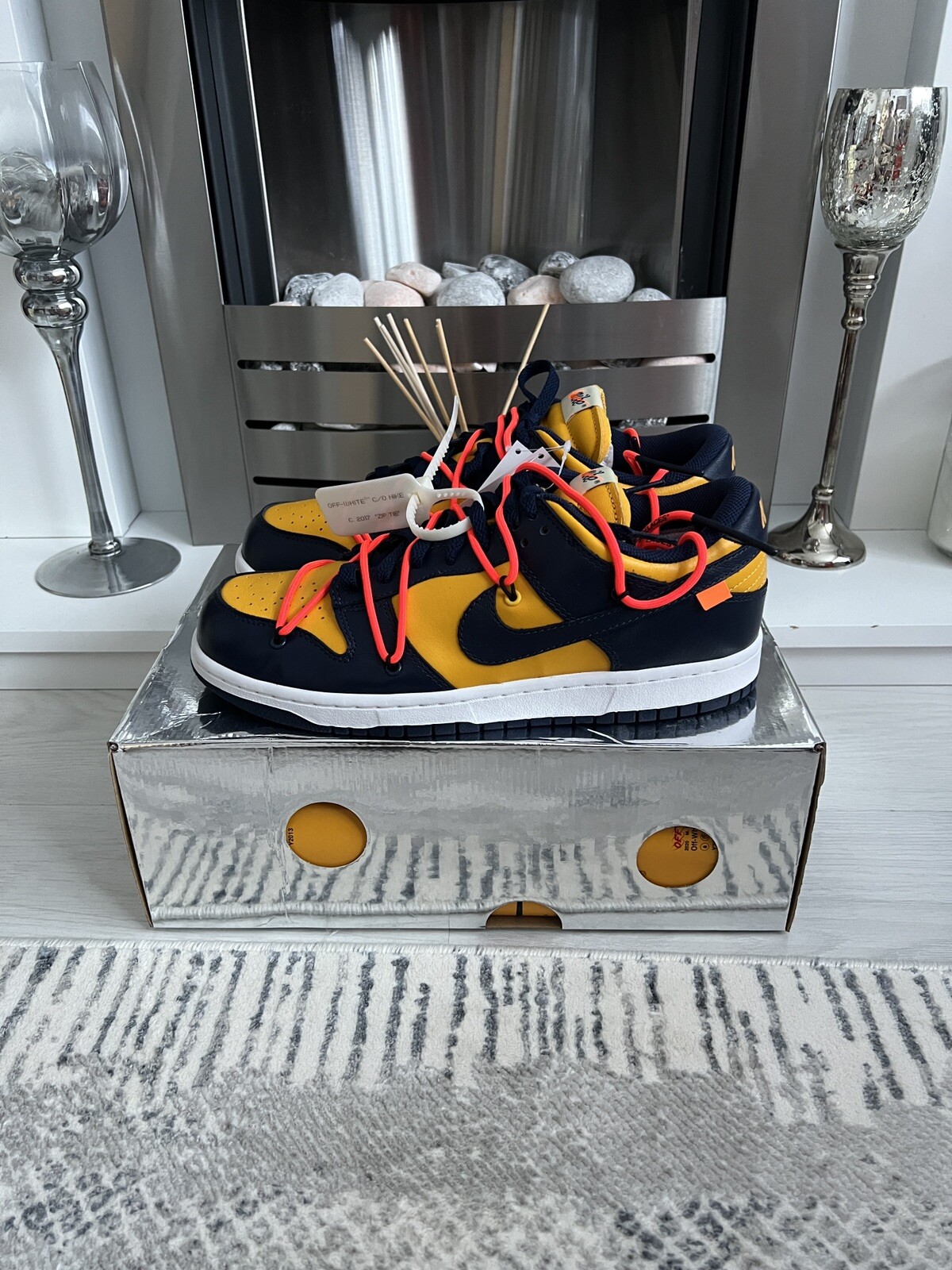 OFF WHITE X NIKE Nike x Offwhite Dunk Low ""Michigan"" UK8 5