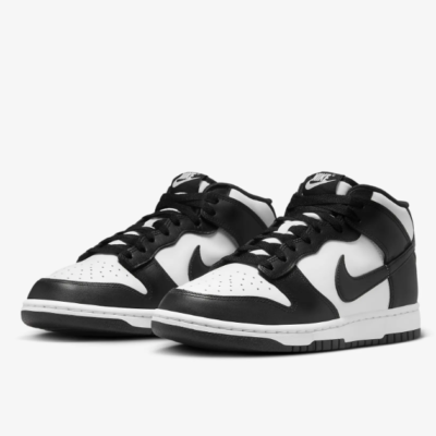 Nike Dunk Mid Leather Shoes 'Black White Panda' (FQ8784-100