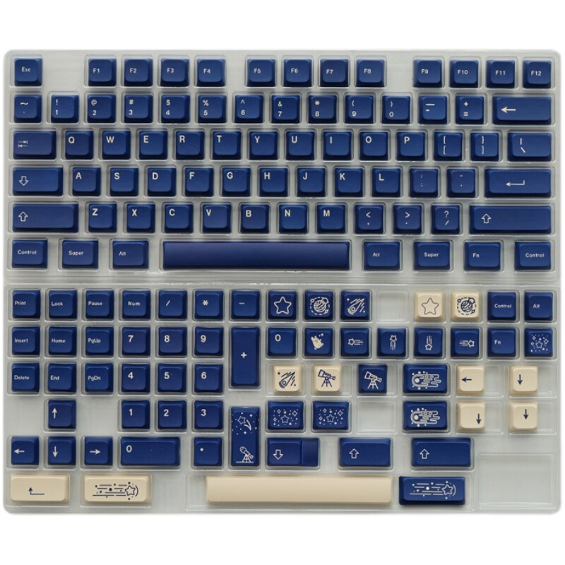 Stargaze Keycap Blue XDA Height PBT 137 Keycaps Dye-sub for Cherry MX Keyboard