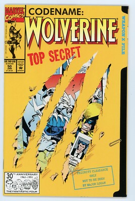 VTG WOLVERINE #50 NEAR MINT UNREAD COPY 1992 Die Cut Cover Codename: Top Secret