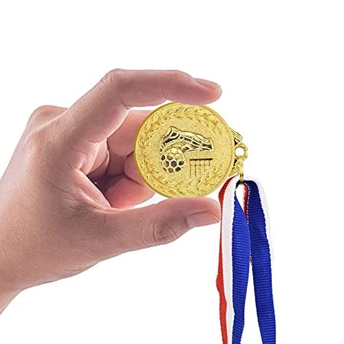 Paquete de 12 medallas de fútbol de metal dorado para premios estilo olímpico participación tropies Foto 4 de 4