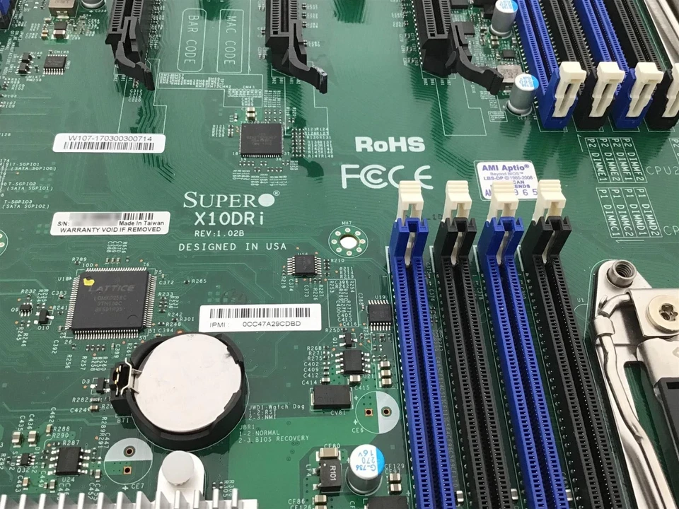 Supermicro 3x PCI-e x16 GPU slots eATX Motherboard LGA2011 V3 C612 - Image 2 of 4