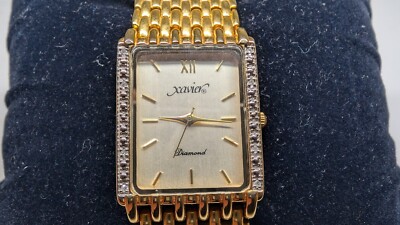 Xavier Ladies Watch Diamonds Vintage Gold Tone Bracelet Black Dial s-l400.jpg main image 2