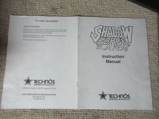 original SHADOW FORCE TECHNOS   arcade video game owners manual