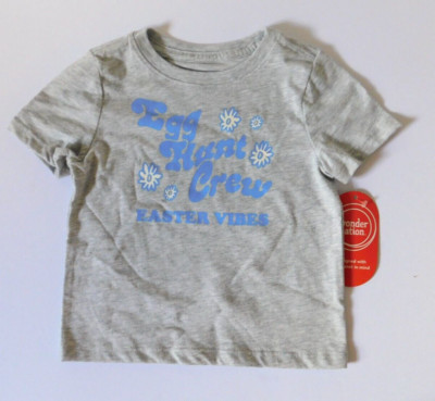 Egg Hunt Crew Boy Girl 2T Toddler Gray Easter T-Shirt