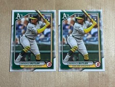 (2) 2024 Oakland Athletics ROOKIE Lawrence Butler Topps Bowman Baseball #44 RC