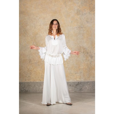 Blusa da Donna Elegante Bianca Antica Sartoria Positano Pizzo Estiva Vestito  | eBay