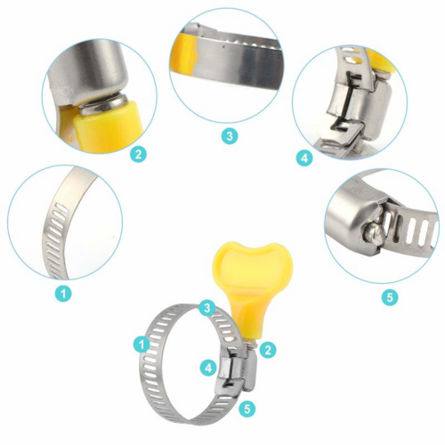 20PCS 16-29mm Type Hose Clamps Plastic Handle Butterfly Hose Clamp Adjustable - Picture 2 of 6