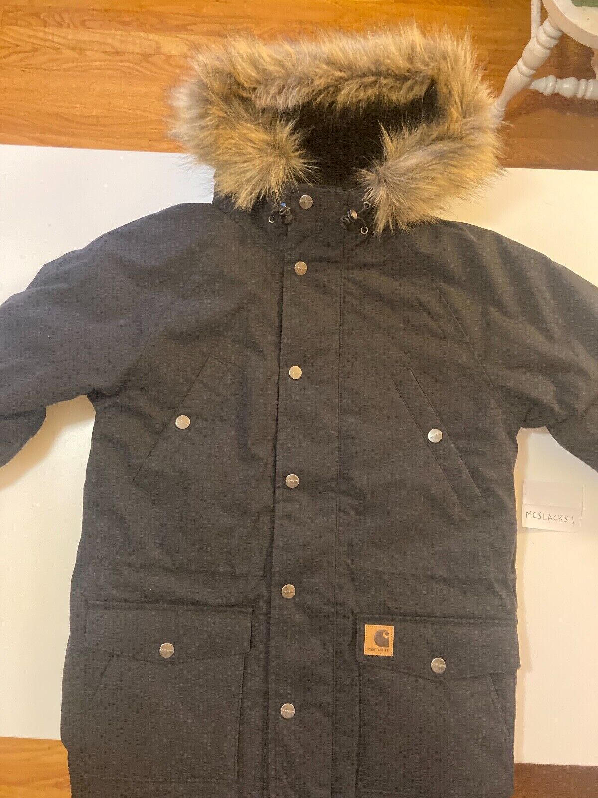 NEW Carhartt WIP Trapper Parka BLACK S Small mens work in progress coat  jacket