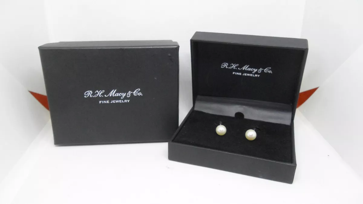 R.H. Macy Co. Fine Jewelry Pearl Earrings Sterling Silver eBay