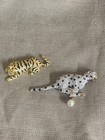 Brooch Pin pair Lion Tiger Panther Rhinestones see pics 1980s — photo 3