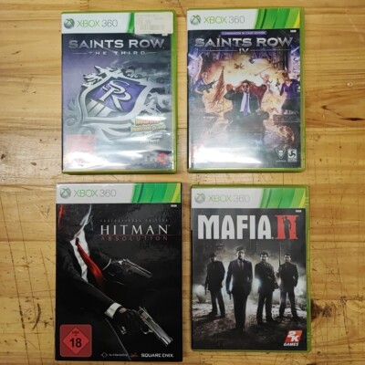 4 Xbox 360 Spiele Saints Row 3 und 4 Hitman Absolution Mafia 2 