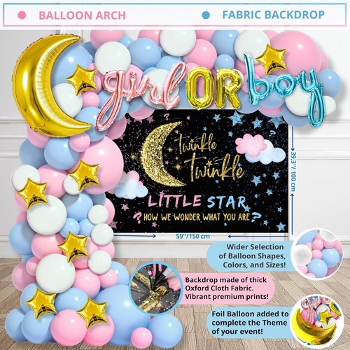 191 PC Premium Twinkle Twinkle Little Star Gender Reveal Decoration - 第 4/8 張圖片